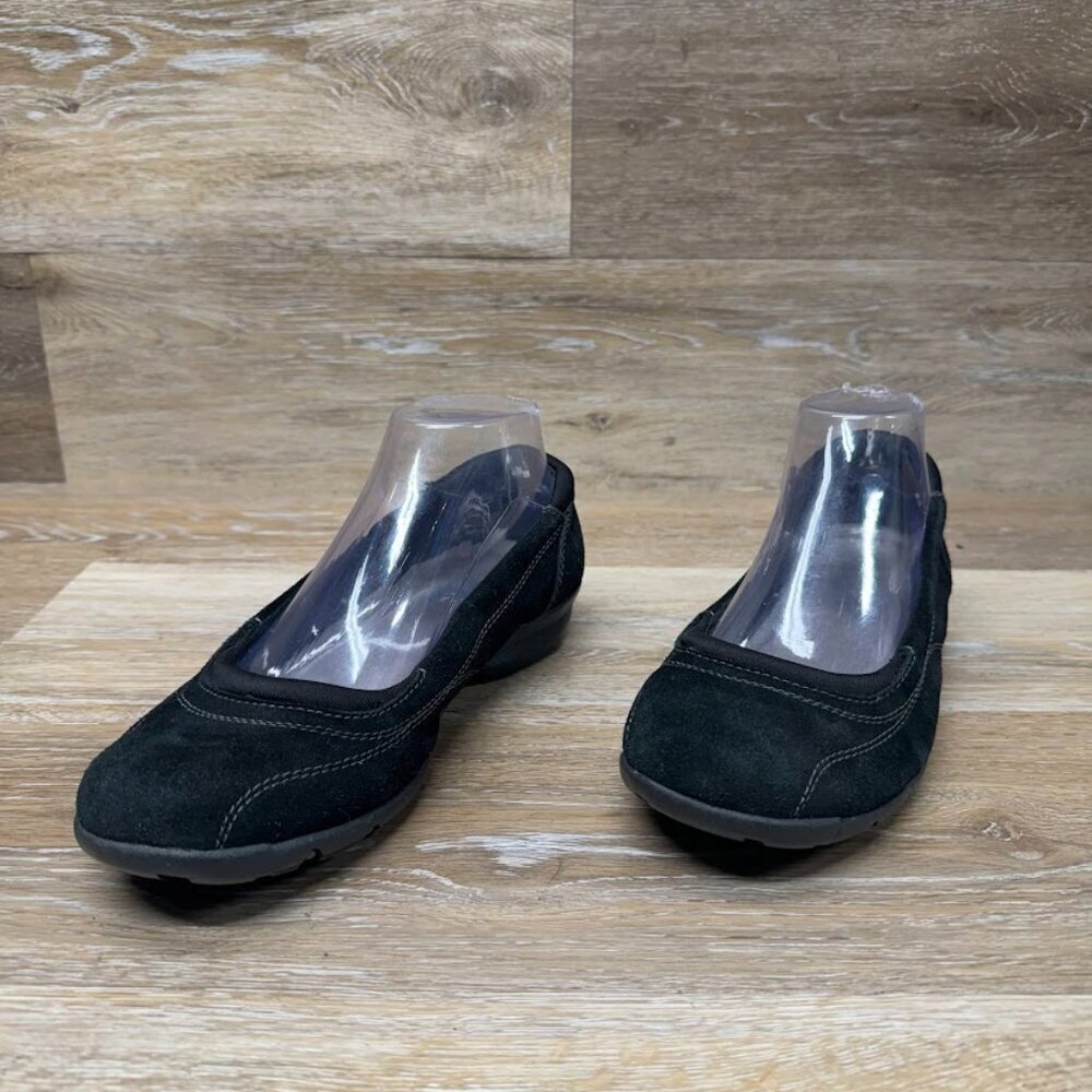 Skechers City Memory Foam Flats Black Suede Women's Size 8